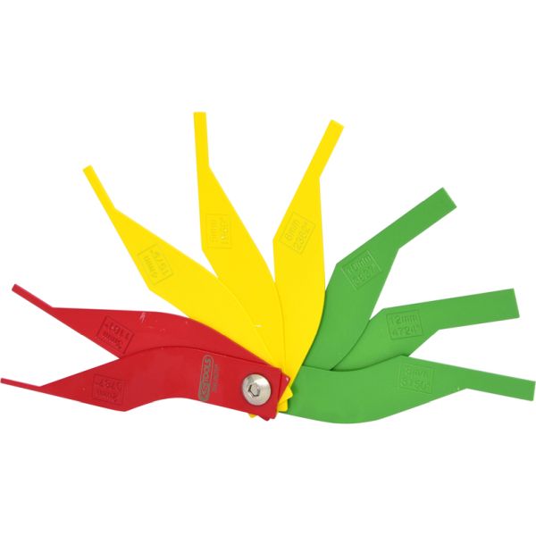 KS TOOLS Brombelägg-slitagemallspektrum-sats, 8-delars