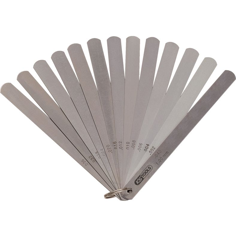 KS TOOLS Kolvspelmått, 8 blad, 0,05-0,5mm, 150mm lång