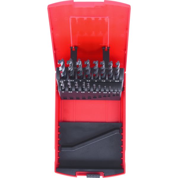 KS TOOLS HSS-G spiralborrsats, låda i plast 19-delar 1-10mm