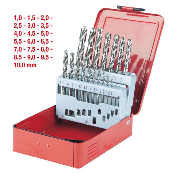 KS TOOLS Spiralborrsats, Snabbarbetsstål, Antal verktyg: 19, KS330.2610