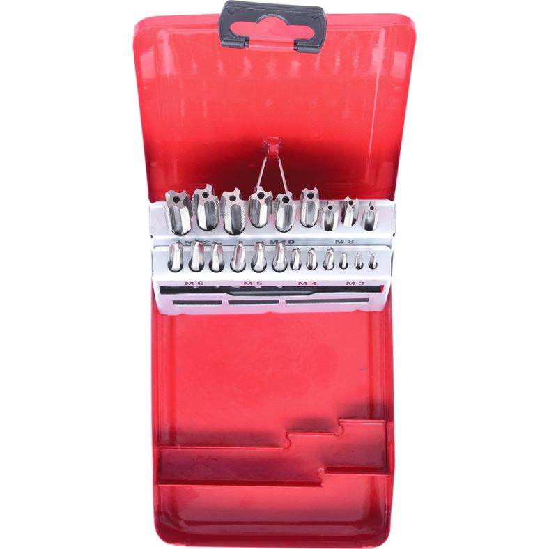 KS TOOLS HSS handgängningsborrsats M, stålplåtslåda, 21-delars M3-M12