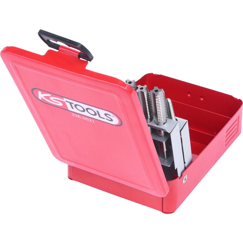 KS TOOLS HSS handgängningsborrsats M, stålplåtslåda, 21-delars M3-M12