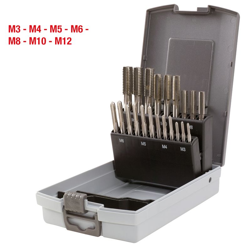 KS TOOLS Gängborr-sats M3, M4, M5, M6, M8, M10, M12