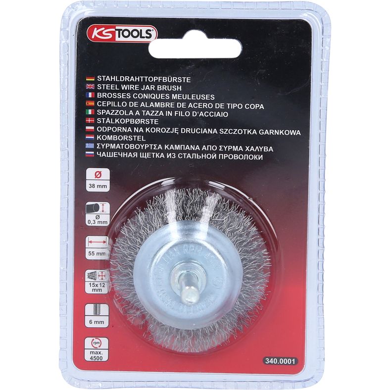 KS TOOLS ståltrådsborste 0,3mm, Ø 38mm