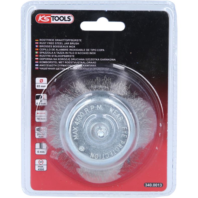 KS TOOLS rostfri ståltrådsborste 0,3mm, Ø 63mm