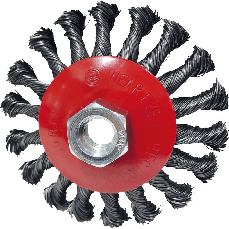 KS TOOLS kilformad ståltrådsrundborste 0,5mm, Ø 100mm