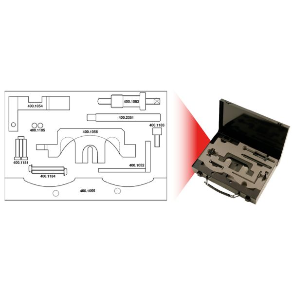 KS TOOLS Motorservice sats, 10 delar, KS400.1050