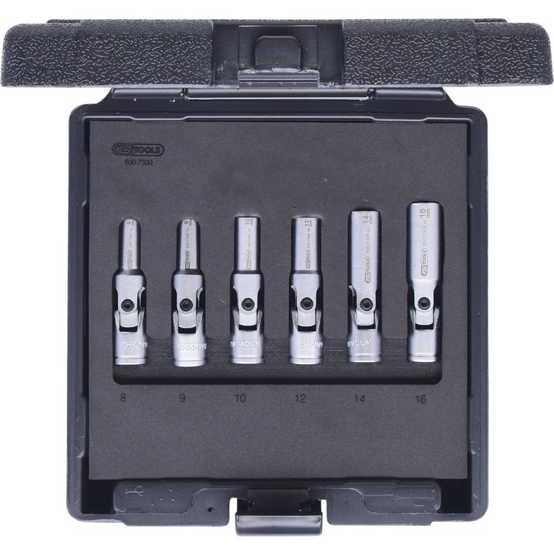 KS TOOLS 3/8” tändstifts-länkhylssats, kort, 6-delars