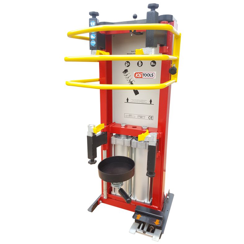 KS TOOLS Stationär fjäderspännare Tryckluft-ställ-fjäderspännare med dubbelcylinder