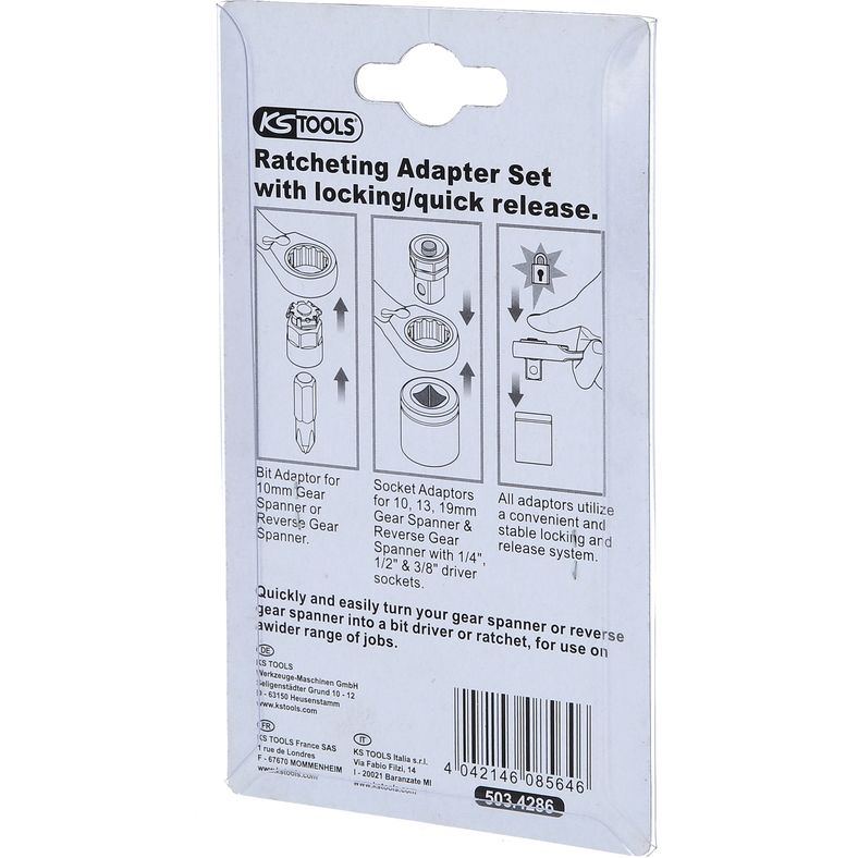 KS TOOLS GEARplus hylsadaptersats 1/4