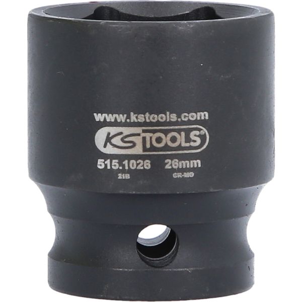 KS TOOLS 1/2" 6-kants krafthylsa 26mm