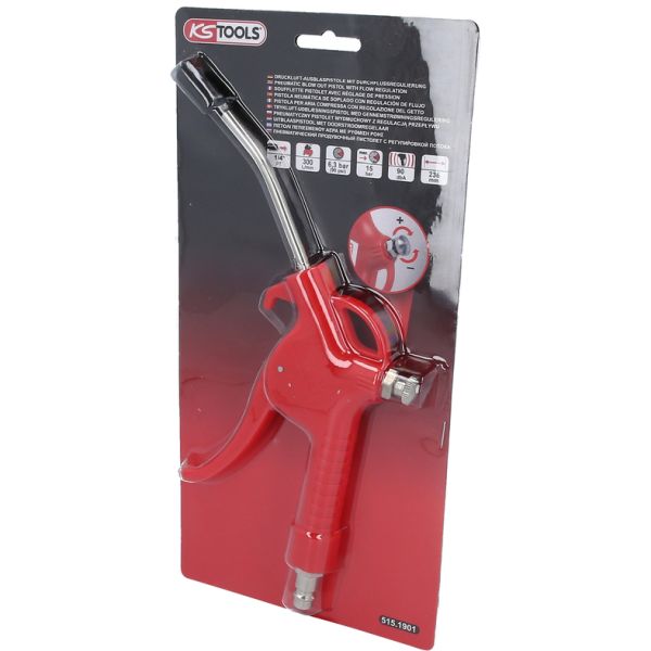 KS TOOLS Tryckluft-blåsmunstycke med flödesreglering