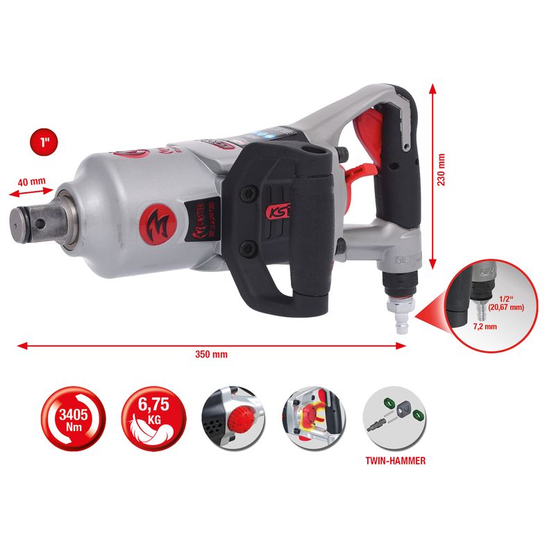 KS TOOLS 1" superMONSTER mutterdragare 3405Nm KS515.3270