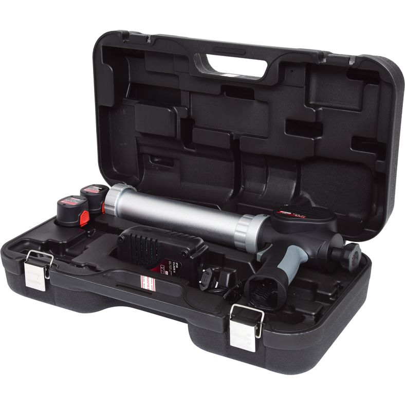 KS TOOLS Batteridriven limpistol patronpistol 400 ml med 2 batterier och 1 laddare