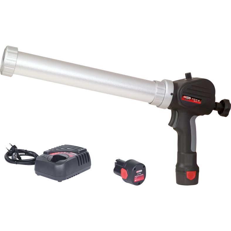 KS TOOLS Batteridriven limpistol patronpistol 600 ml med 2 batterier och 1 laddare