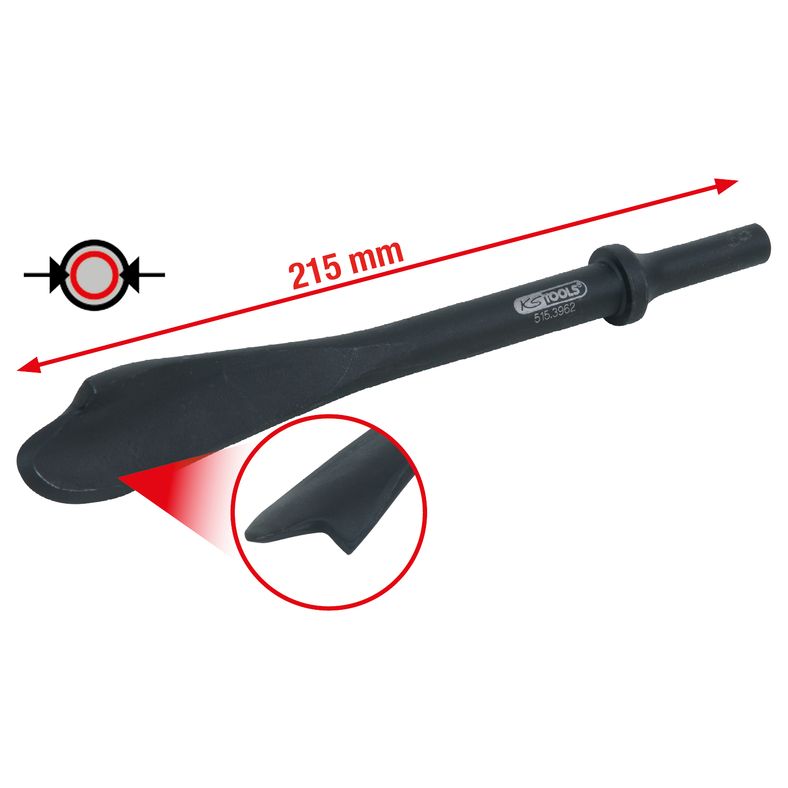 KS TOOLS Tryckluft-avgasrörskiljemejsel för innerrör 23 mm bred