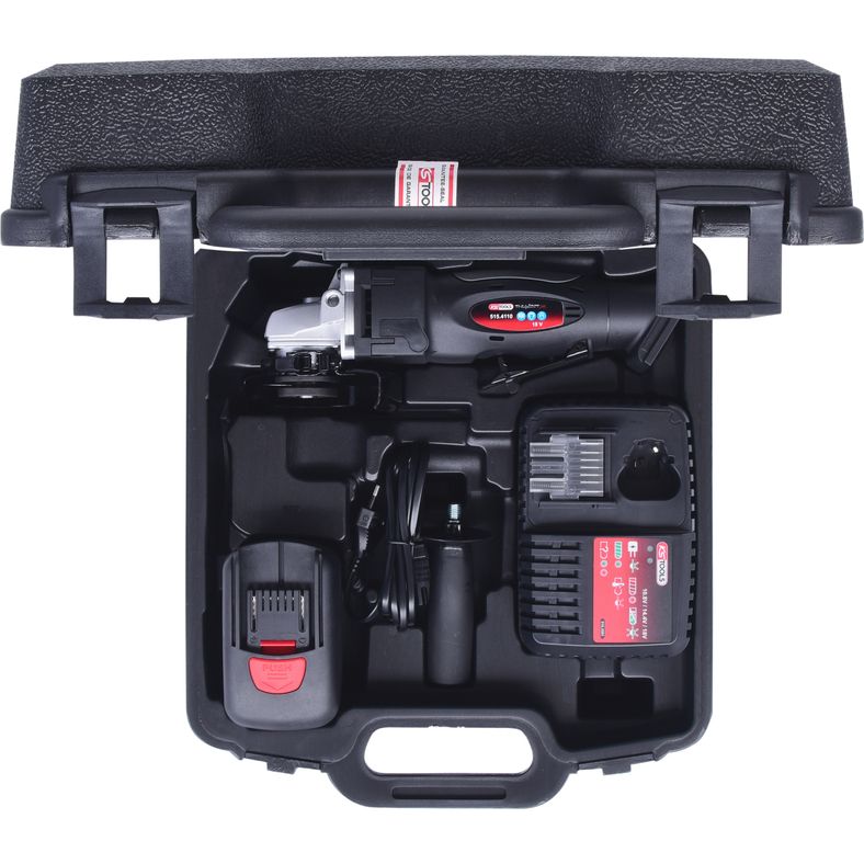 KS TOOLS Batteridriven-vinkelslipare 7000 varv/min med 1 uppladdningsbart