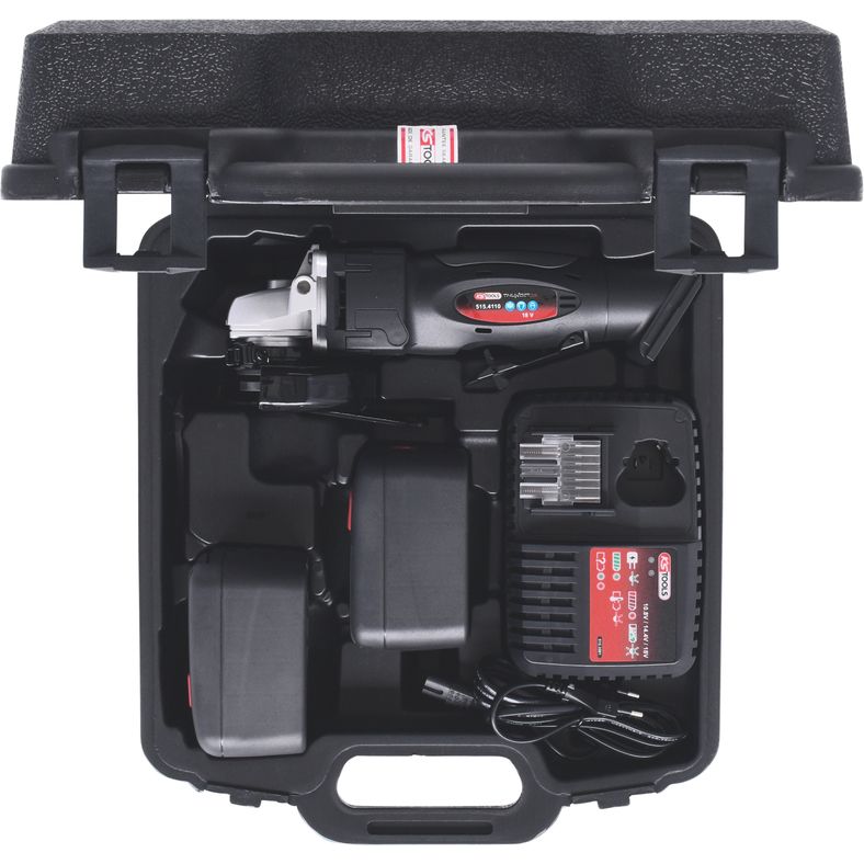 KS TOOLS Batteridriven-vinkelslipare 7000 varv/min med 2 uppladdningsbara