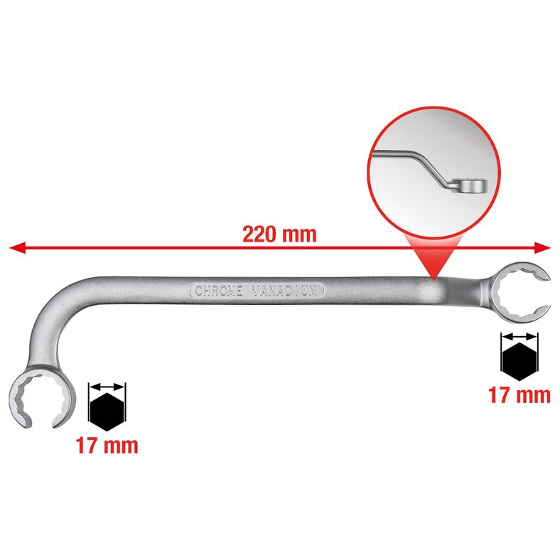 KS TOOLS Dubbel ringnyckel för insprutningledningar