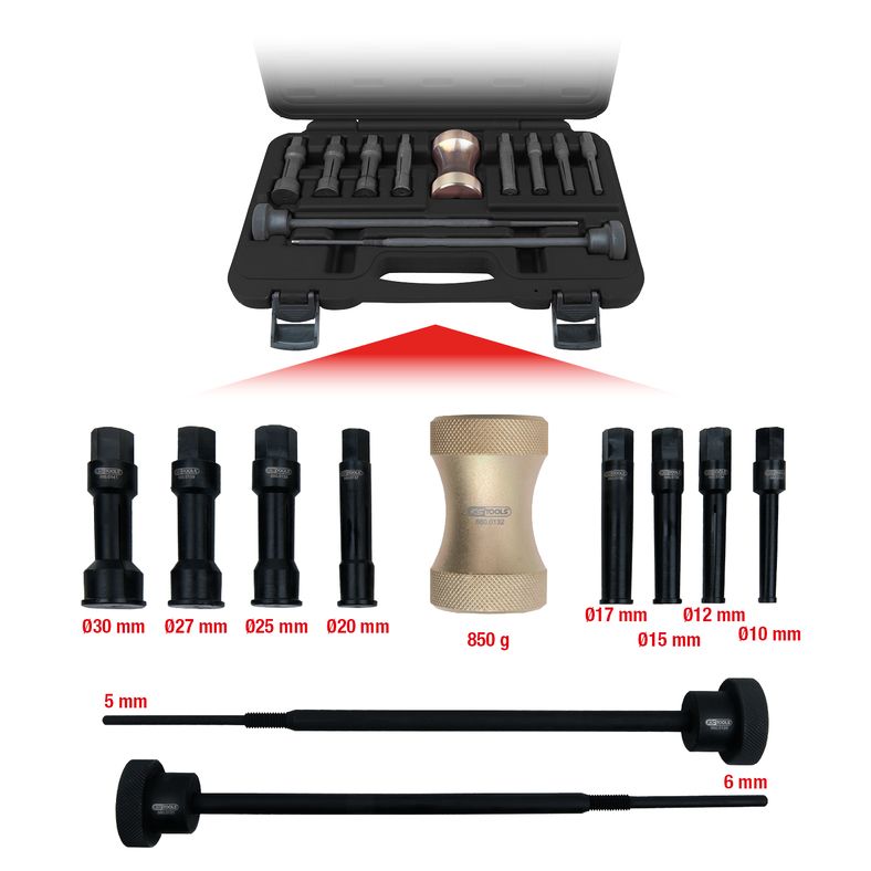 KS TOOLS Precisions-innerlager avdragarsats Ø 10 - 30 mm, 11-delars