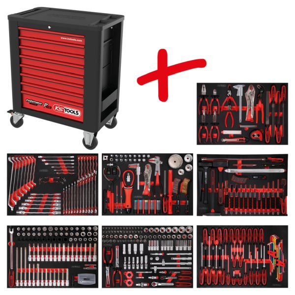 KS Tools Performanceplus P15 Verkstadsvagn – 397 Verktyg, 8 Lådor