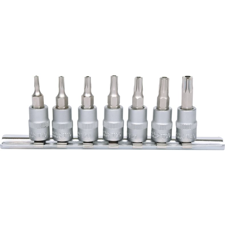 KS TOOLS 1/4" Bitshylssats 7-delars TB10-TB40 med stjärnhål. KS911.1460
