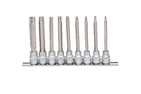 KS TOOLS 3/8" Bitshylssats, TX lång 9-delars T20-T60. KS911.1550