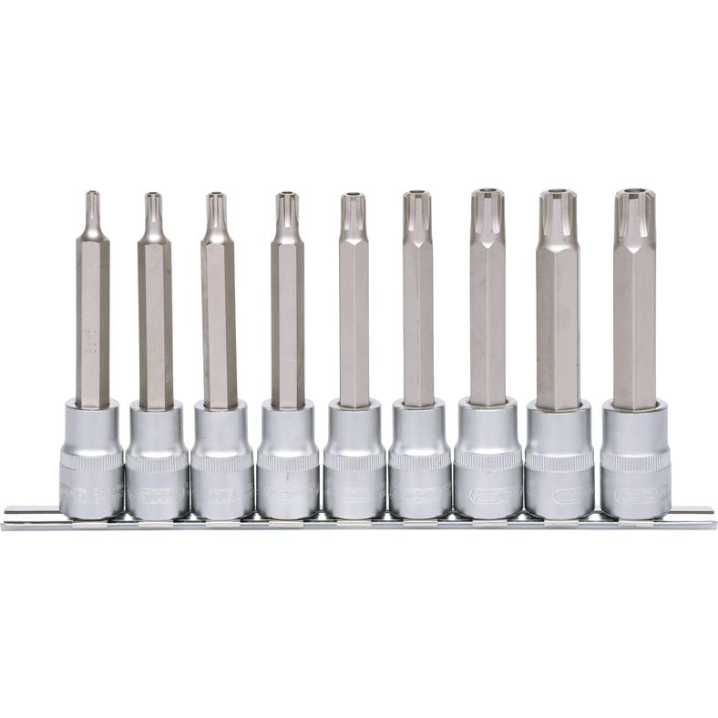 KS TOOLS Verktyg för cylinderblock 1/2" RIBE bit hylssats lång 9-delars KS911.1630