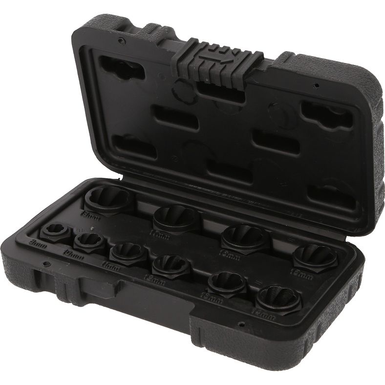 KS TOOLS spiralprofil hylsmuttersats, 10-delars, M8-M19