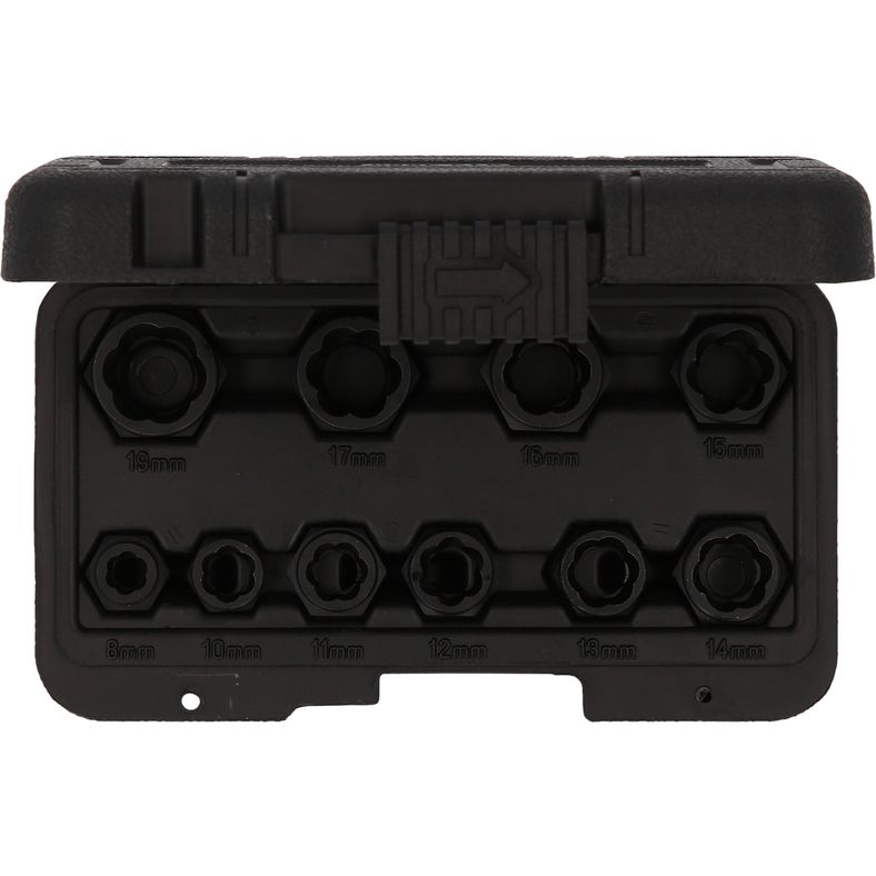 KS TOOLS spiralprofil hylsmuttersats, 10-delars, M8-M19