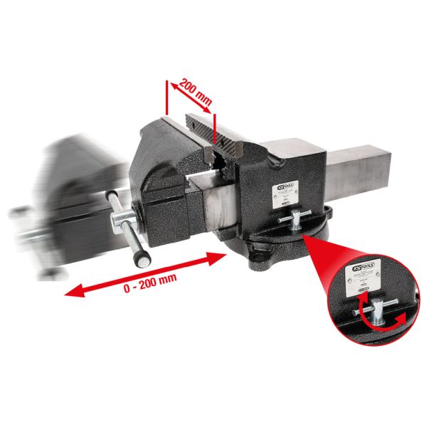 KS TOOLS Parallell-skruvstock 8”
