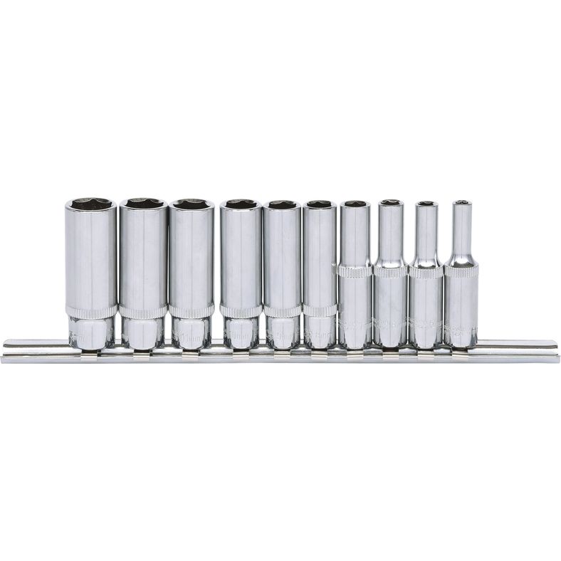 KS TOOLS 1/4" CHROMEplus sexkant-hylssats, lång 10-delars.4-13mm KS918.0610