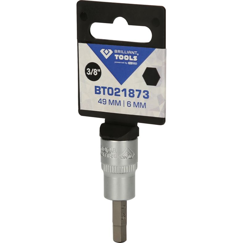 Brilliant Tools Sexkants-hylsa 3/8" insex-kant bit-hylsa, 6 mm BT021873