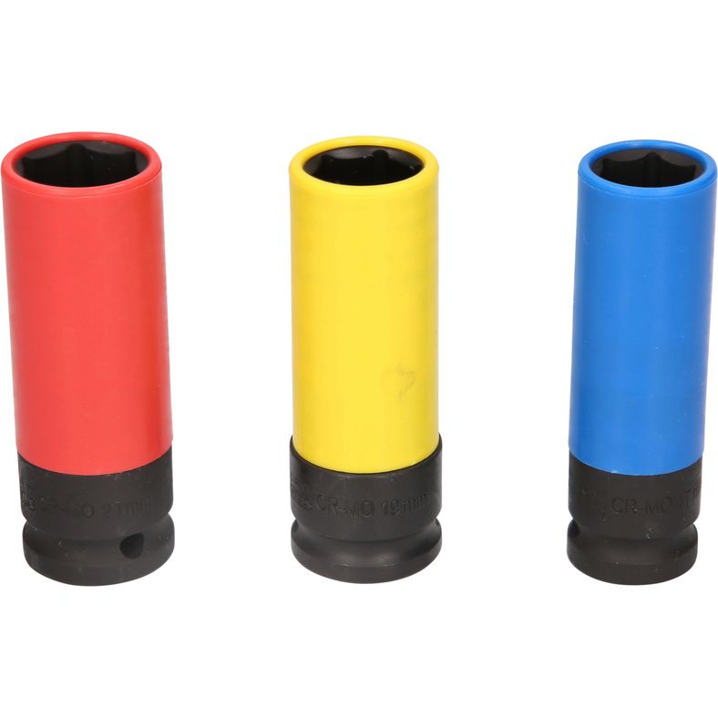 Brilliant Tools Hylssats 1/2" – 3 delar, 6-kant krafthylsor