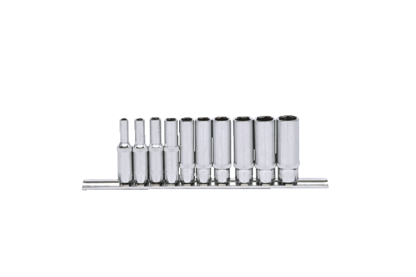 KS TOOLS 1/4" CHROMEplus sexkant-hylssats, lång 10-delars.4-13mm KS918.0610