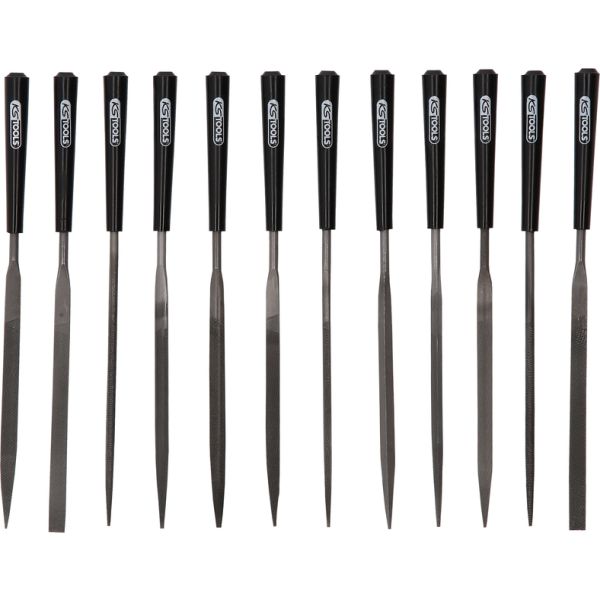 KS TOOLS Nålfilsats med plastfäste