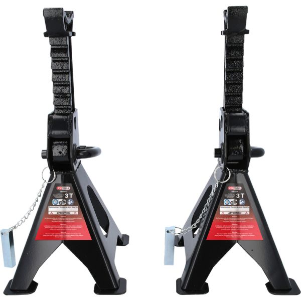 KS Tools Stödbock 3 ton - Justerbar pallbock i stål med snabbjustering (295-425 mm)