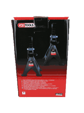 KS Tools Stödbock 3 ton - Justerbar pallbock i stål med snabbjustering (295-425 mm)