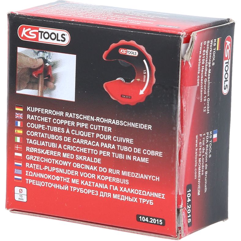 KS TOOLS kopparrör spärr rörkapare 15mm KS104.2015