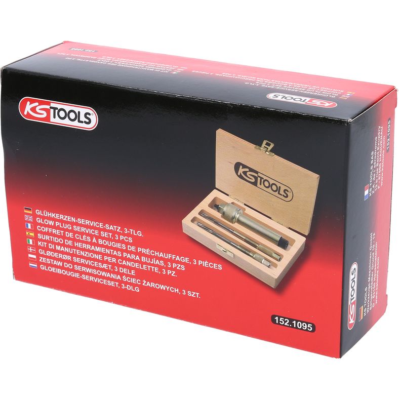 KS TOOLS Serviceset för glödstift, 3 delar