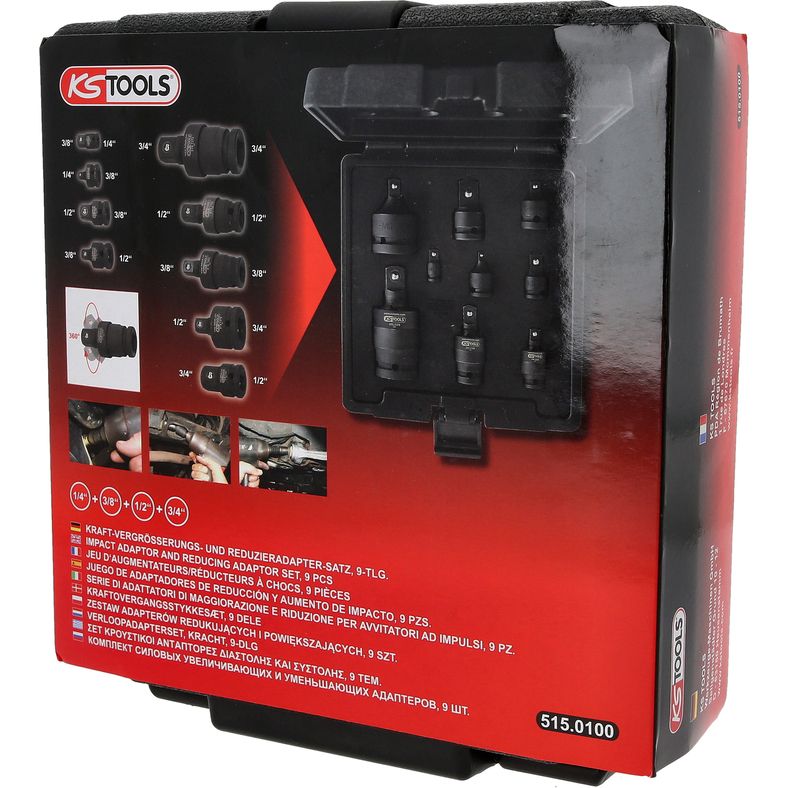 KS TOOLS Kraft utöknings och reduceringsadaptersats