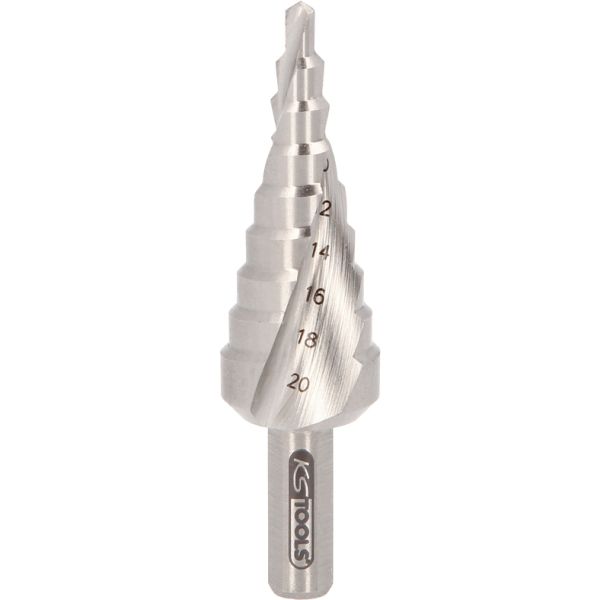 KS TOOLS HSS-stegborr extra kort,Ø 4-20mm, 9 steg