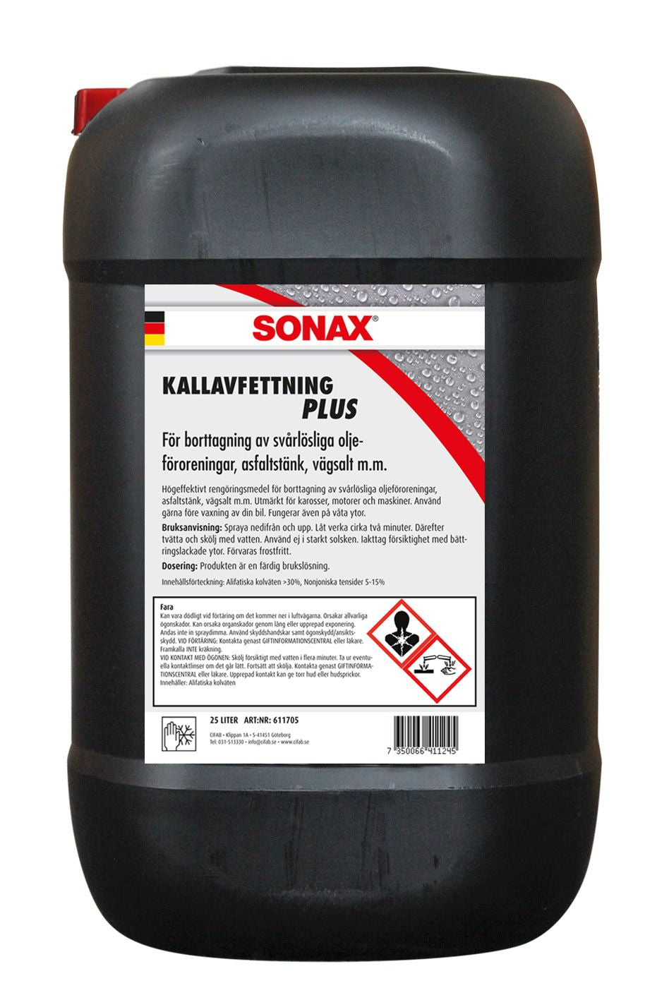 SONAX Kallavfettning Plus – Petroleumbaserad kraftavfettning för våta ytor (25 liter)
