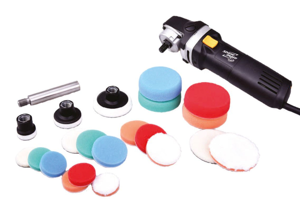 ShineMate EP 803 – Kompakt roterande polermaskin med förlängare och komplett tillbehörskit