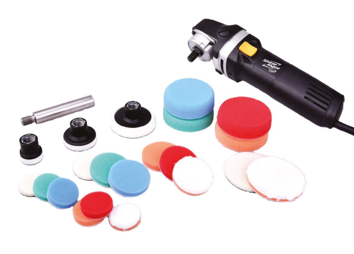 ShineMate EP 803 – Kompakt roterande polermaskin med förlängare och komplett tillbehörskit