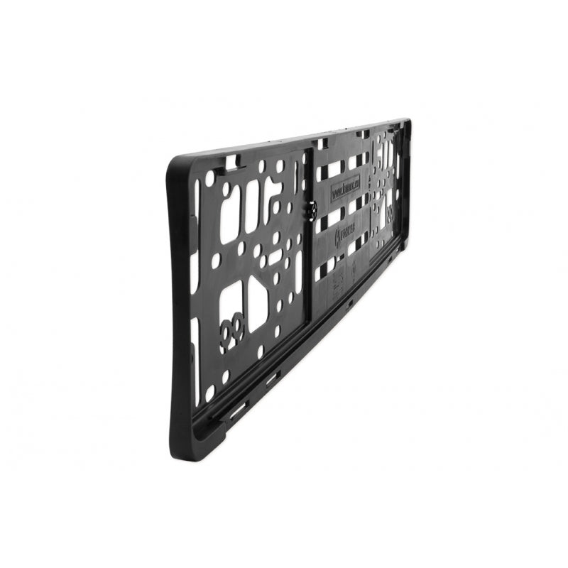 Nummerskylthållare med EU-märke och låslist – Svart, 525 x 125 mm