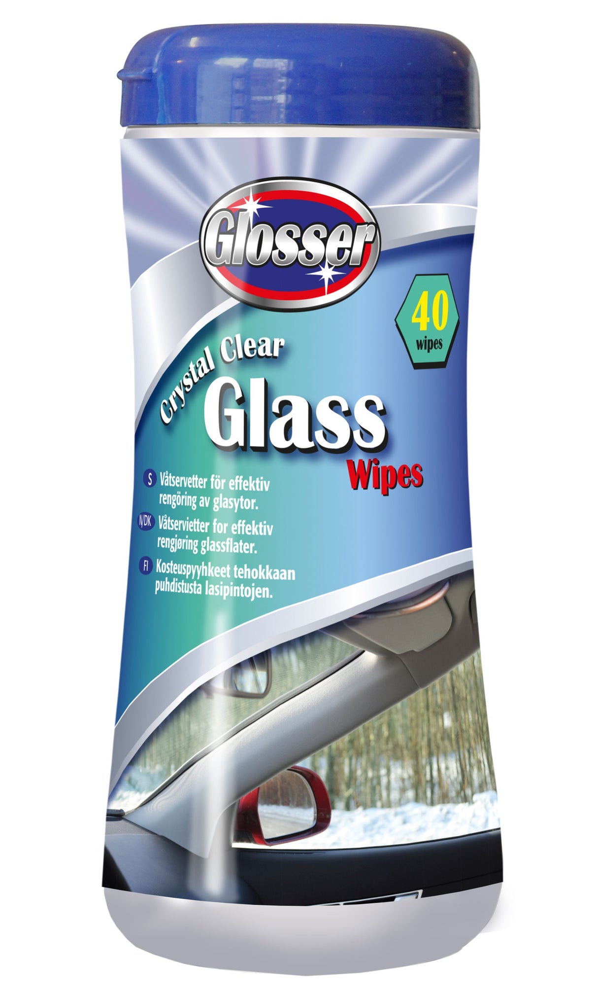 Glosser Glass Wipes, 40-pack Våtservetter