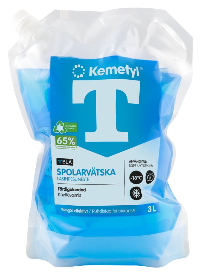 Kemetyl T-Blå Färdigblandad spolarvätska i påse 3L - FBL -18C