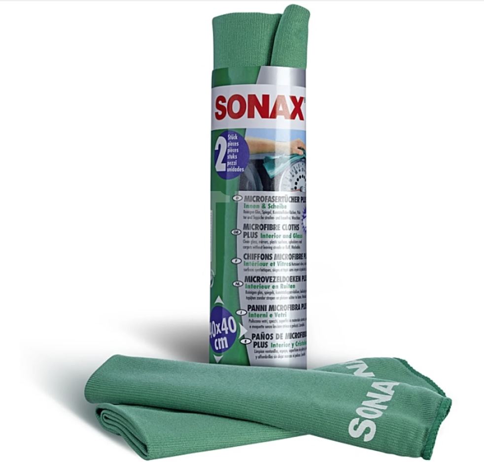 Sonax Microfiberduk Plus Interiör & Glas 2-pack 40x40 cm