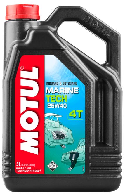 Motul Marine Tech 4T 25W-40, Motorolja 4-takt marinolja Dunk 5 liter